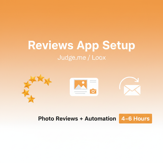 Reviews App Judge.me Loox Setup Service